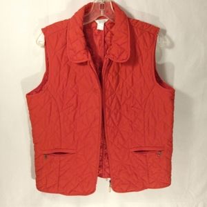CHRISTOPHER BANKS Womens L, quilted vest, red